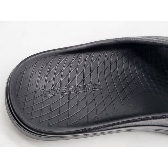 Skechers Shoes Mens Size 8 Black Foam Slide Sandals Comfort Slip On Rubber Pool - Picture 7 of 8